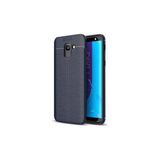 Samsung Galaxy J6 Kılıf Uzun Ömürlü ve Dayanıklı Dermiq Premium Esnek Lüks Silikon Kapak - Midnight Blue