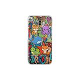 Samsung Galaxy J6+ Plus ile Uyumlu Grafiti Mini Tasarımlı Şeffaf Silikon Kılıf