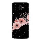Samsung Galaxy J6 Plus ile Uyumlu Kılıf Desenli Silikon Güzel ile Uyumlu Kılıf Siyah Şerit Mermer 1298