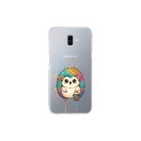 Samsung Galaxy J6+ Plus ile Uyumlu Splash Kirpi Tasarımlı Şeffaf Silikon Kılıf