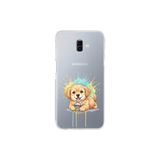 Samsung Galaxy J6+ Plus ile Uyumlu Splash Köpek Tasarımlı Şeffaf Silikon Kılıf