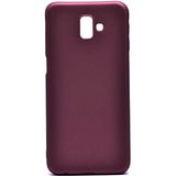 Samsung Galaxy J6 Plus Kılıf Soft ve Pürüzsüz Yüzey Ipeksi Silikon Kapak Hopy - Mürdüm