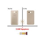 Samsung Galaxy J7 Core J701f Gold Renk Uyumlu Arka Kapak + B7000 Yapıştırıcı Arka Cam Batarya Kapağı Pil Kapağı Lazer Kesim Back Cover Galaxy J7 Core Uyumlu