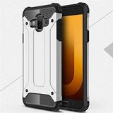 Samsung Galaxy J7 Duo ile uyumlu Çİft Katman Koruyucu Crash Military Tank Kılıf - Gri