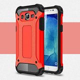 Samsung Galaxy J7 ile uyumlu Çİft Katman Koruyucu Crash Military Tank Kılıf - Kırmızı