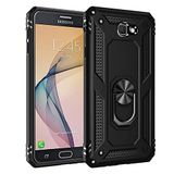 Samsung Galaxy J7 Prime Uyumlu Kılıf Tank Yüzüklü Silikon Kapak - Siyah
