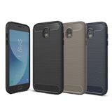 Samsung Galaxy J7 Pro Kilif Karbon Fiber Silikon Kapak + Cam