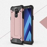 Samsung Galaxy J8 ile uyumlu Çİft Katman Koruyucu Crash Military Tank Kılıf - Rose Gold