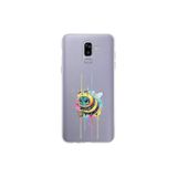 Samsung Galaxy J8 ile uyumlu Splash arı Tasarımlı Slimfit şeffaf silikon kılıf