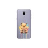 Samsung Galaxy J8 ile Uyumlu Splash Kapibara Tasarımlı Slimfit Şeffaf Silikon Kılıf