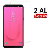 Samsung Galaxy J8 Temperli Ekran Koruyucu Silikon Kılıf