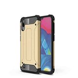 Samsung Galaxy M10 ile uyumlu Çİft Katman Koruyucu Crash Military Tank Kılıf - Gold