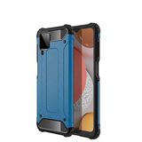 Samsung Galaxy M12 ile uyumlu Çİft Katman Koruyucu Crash Military Tank Kılıf - Mavi