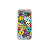 Samsung Galaxy M12 ile Uyumlu Grafiti Doodle Tasarımlı Şeffaf Silikon Kılıf