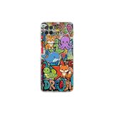 Samsung Galaxy M12 ile Uyumlu Grafiti Mini Tasarımlı Şeffaf Silikon Kılıf