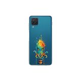 Samsung Galaxy M12 ile uyumlu Splash ahtapot tasarımlı şeffaf silikon kılıf