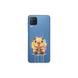 Samsung Galaxy M12 ile Uyumlu Splash Kapibara Tasarımlı Slimfit Şeffaf Silikon Kılıf