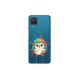 Samsung Galaxy M12 ile Uyumlu Splash Kirpi Tasarımlı Şeffaf Silikon Kılıf