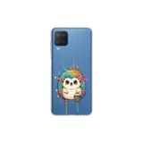 Samsung Galaxy M12 ile Uyumlu Splash Kirpi Tasarımlı Slimfit Şeffaf Silikon Kılıf