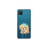 Samsung Galaxy M12 ile Uyumlu Splash Köpek Tasarımlı Şeffaf Silikon Kılıf
