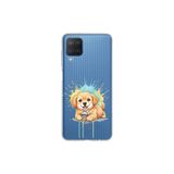Samsung Galaxy M12 ile Uyumlu Splash Köpek Tasarımlı Slimfit Şeffaf Silikon Kılıf