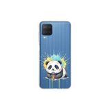 Samsung Galaxy M12 ile Uyumlu Splash Panda Tasarımlı Slimfit Şeffaf Silikon Kılıf