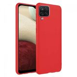Samsung Galaxy M12 İnce Mat Silikon Kılıf Kırmızı