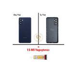 Samsung Galaxy M13 4G Lacivert Renk Uyumlu Arka Kapak + B7000 Yapıştırıcı Arka Cam Batarya Kapağı Pil Kapağı Lazer Kesim Back Cover Galaxy M13 Uyumlu