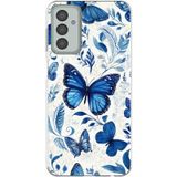 Samsung Galaxy M13 - M23 Uyumlu Mavi Kelebekler Baskılı Silikon Kılıf Renkli