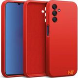 Samsung Galaxy M14 5g Kılıf Kamera Korumalı Lansman Kadife Iç Yüzeyli (Şık Tasarım) Silikon Kapak - Kırmızı