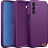 Samsung Galaxy M14 5g Kılıf Kamera Korumalı Lansman Kadife Iç Yüzeyli (Şık Tasarım) Silikon Kapak - Koyu Mor