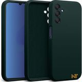 Samsung Galaxy M14 5g Kılıf Kamera Korumalı Lansman Kadife Iç Yüzeyli (Şık Tasarım) Silikon Kapak - Koyu Yeşil