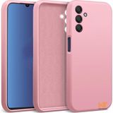 Samsung Galaxy M14 5g Kılıf Kamera Korumalı Lansman Kadife Iç Yüzeyli (Şık Tasarım) Silikon Kapak - Pembe