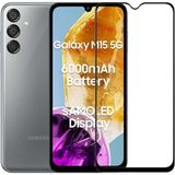Samsung Galaxy M15 Uyumlu Tam Kapatan Tamperli Cam Ekran Koruyucu Kırılmaz Cam - Galaxy M15 5G - Şeffaf