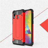 Samsung Galaxy M20 ile uyumlu Çİft Katman Koruyucu Crash Military Tank Kılıf - Kırmızı