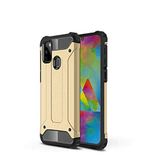 Samsung Galaxy M21 ile uyumlu Çİft Katman Koruyucu Crash Military Tank Kılıf - Gold