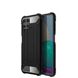 Samsung Galaxy M22 ile uyumlu Çİft Katman Koruyucu Crash Military Tank Kılıf - Siyah