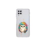 Samsung Galaxy M22 ile Uyumlu Splash Kirpi Tasarımlı Şeffaf Silikon Kılıf