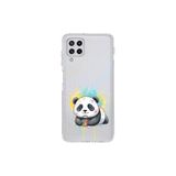 Samsung Galaxy M22 ile Uyumlu Splash Panda Tasarımlı Şeffaf Silikon Kılıf