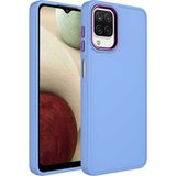 Samsung Galaxy M22 Kılıf Metal Çerçeve Lansman Silikon Kapak - Lila - Glx M22