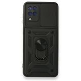 Samsung Galaxy M22 Kılıf Pars Lens Yüzüklü Silikon Kılıf