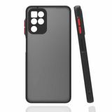 Samsung Galaxy M22 Kilif Renkli Tuslu Mat Parmak Izi Yapmaz Kamera Korumali Sert Silikon Kapak Hux