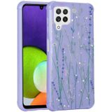 Samsung Galaxy M22 Kılıf Simli Desenli Köşe Kamera Korumalı Darbe Emici Silikon Kapak Popy