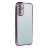 Samsung Galaxy M23 Kılıf Lensli Silikon - Mor-(5796)