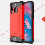 Samsung Galaxy M30 ile uyumlu Çİft Katman Koruyucu Crash Military Tank Kılıf - Kırmızı