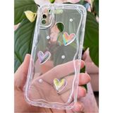 Samsung Galaxy M30S-M21 Kılıf 3D Kalpli Inci Tasarımlı Desenli Kamera Korumalı Şeffaf Silikon Kapak - Galaxy M30S/M21 - Cici Mina