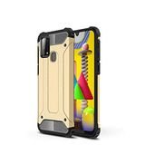 Samsung Galaxy M31 ile uyumlu Çİft Katman Koruyucu Crash Military Tank Kılıf - Gold