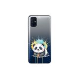 Samsung Galaxy M31s ile Uyumlu Splash Panda Tasarımlı Slimfit Şeffaf Silikon Kılıf