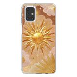 Samsung Galaxy M31s Uyumlu Altın Güneş ve Yıldız Desenli Baskılı Silikon Kılıf