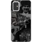 Samsung Galaxy M31s Uyumlu Kemal Atatürk İmza Baskılı Silikon Kılıf Renkli